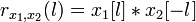 r_{x_1,x_2}(l)=x_1[l] * x_2[-l]\ 