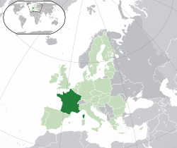  Fransa konumu  (koyu yeşil)
