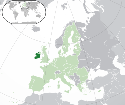  İrlanda konumu  (koyu yeşil)