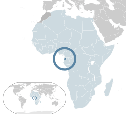  Ekvator Ginesi konumu  (koyu mavi)– Afrika bölgesinde  (açık mavi & koyu gri)– Afrika Birliği içerisinde  (açık mavi)