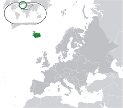 İzlanda (yeşil), Avrupa (yeşil + koyu gri)