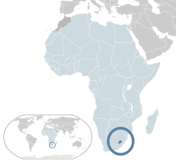  Lesotho konumu  (koyu mavi)– Afrika bölgesinde  (açık mavi & koyu gri)– Afrika Birliği içerisinde  (açık mavi)