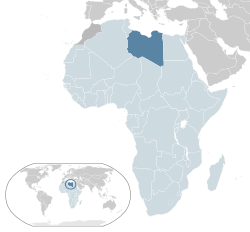 Afrika Birliği'ne (açık mavi) üye olan Libya (koyu mavi)