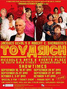ABD'de "The Crowded Kitchen Players"ın sahnelediği "Tovaritch" oyununun afişi