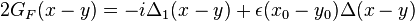 \,2 G_F(x-y) = -i \Delta_1(x-y) + \epsilon(x_0 - y_0) \Delta(x-y) 